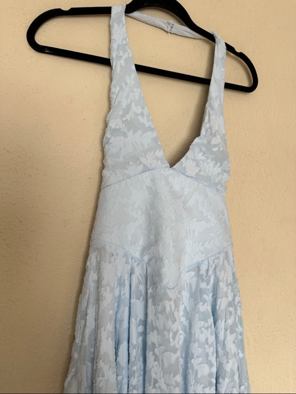 HOUSE OF CB Arietta Floral Jacquard Plunge Halter Neck Dress Sz M A-C NWOT $289 - Picture 11 of 16